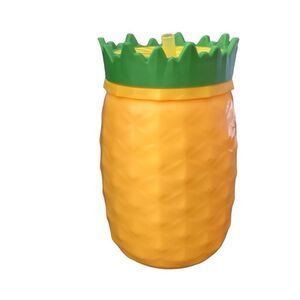Pre Owned 2014 Cool Gear Pineapple Tumbler Chiller W/Straw Sip in Style Unique